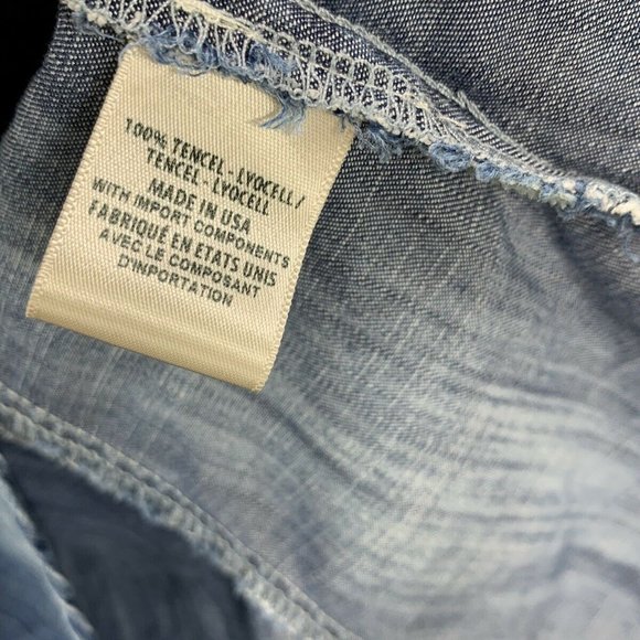 Cloth And Stone Denim Shirt Roll Tab Sleeve Tencel - Picture 9 of 10